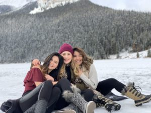 A picture of my friends and I in Lake Loiuse