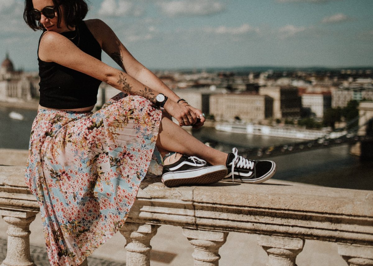 Woman posing in Budapest, Hungary