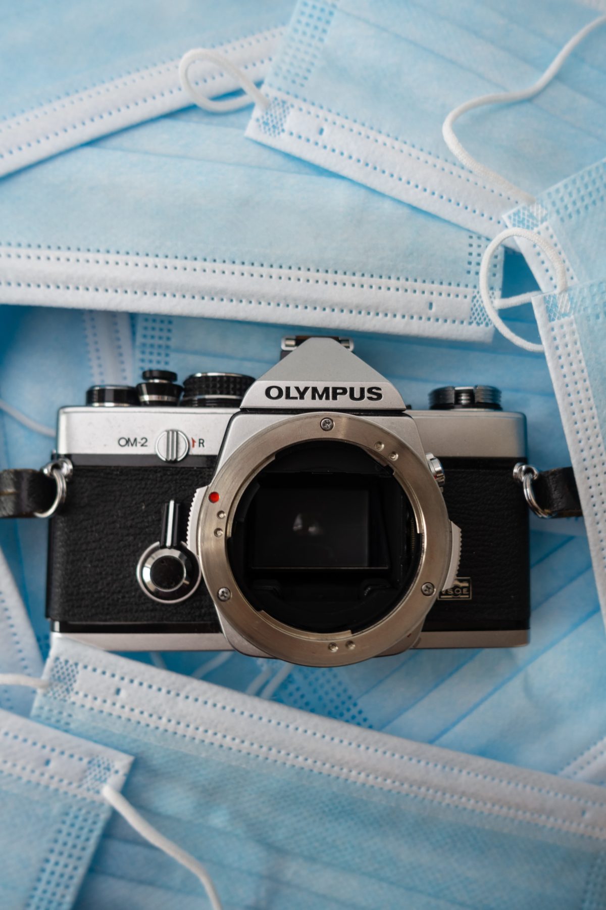 Photo of masks and a camera